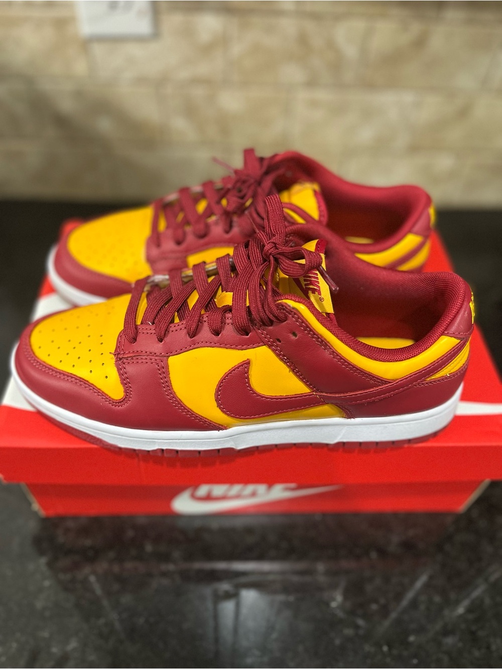 Nike Dunk Low USC Cardinal Red Gold Size 9.5 | USC Dunks